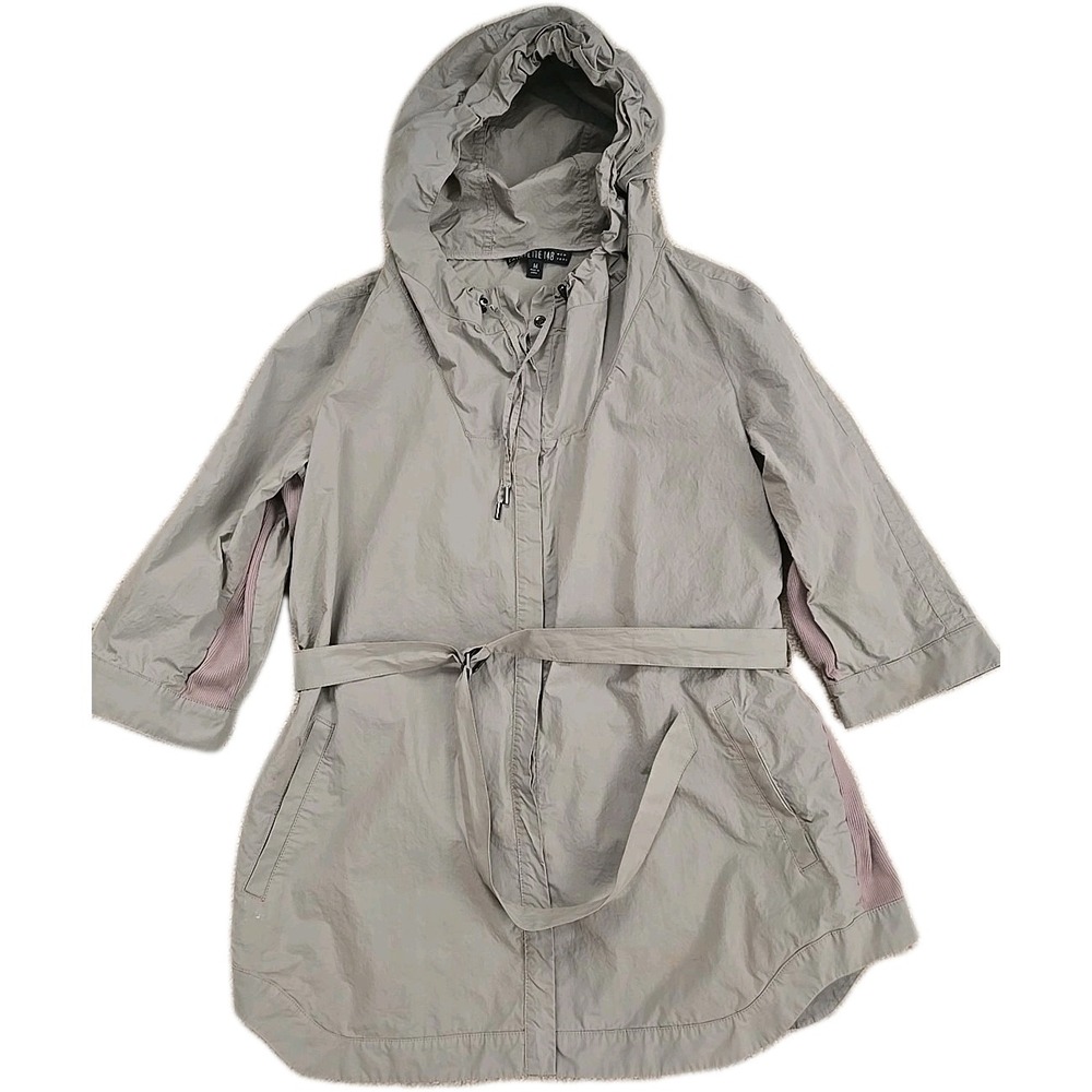 LAFAYETTE 148 New York Gray Hooded Jacket‎ Light coat Size MEDIUM
